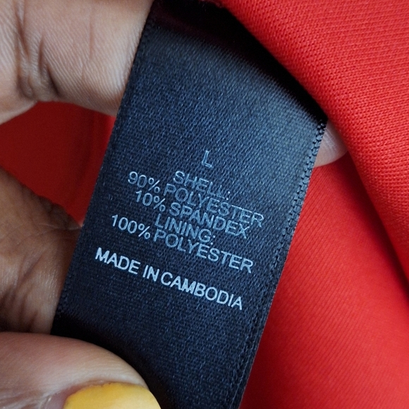 Bisou Bisou Michele Bohbot Red Peplum Blouse Top Nwt SZ Large - Picture 5 of 5